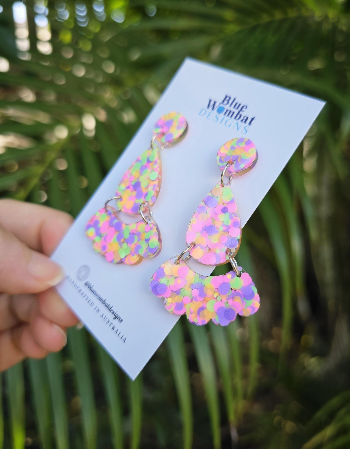 Resin Dangle Colourful Statement Earrings