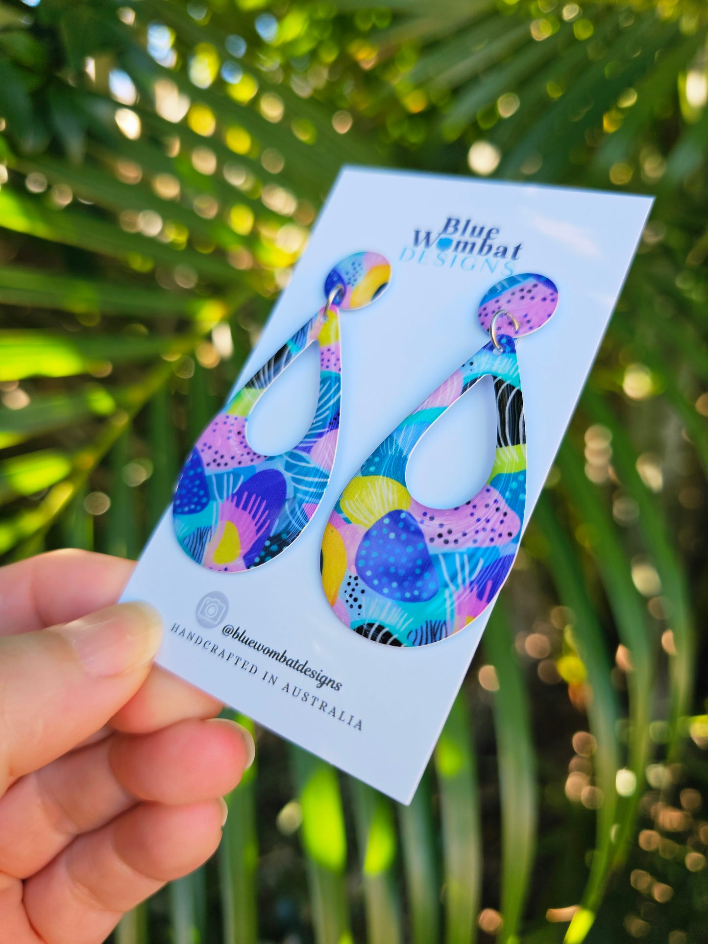 Colourful Yupo Paper Resin Dangle Earrings