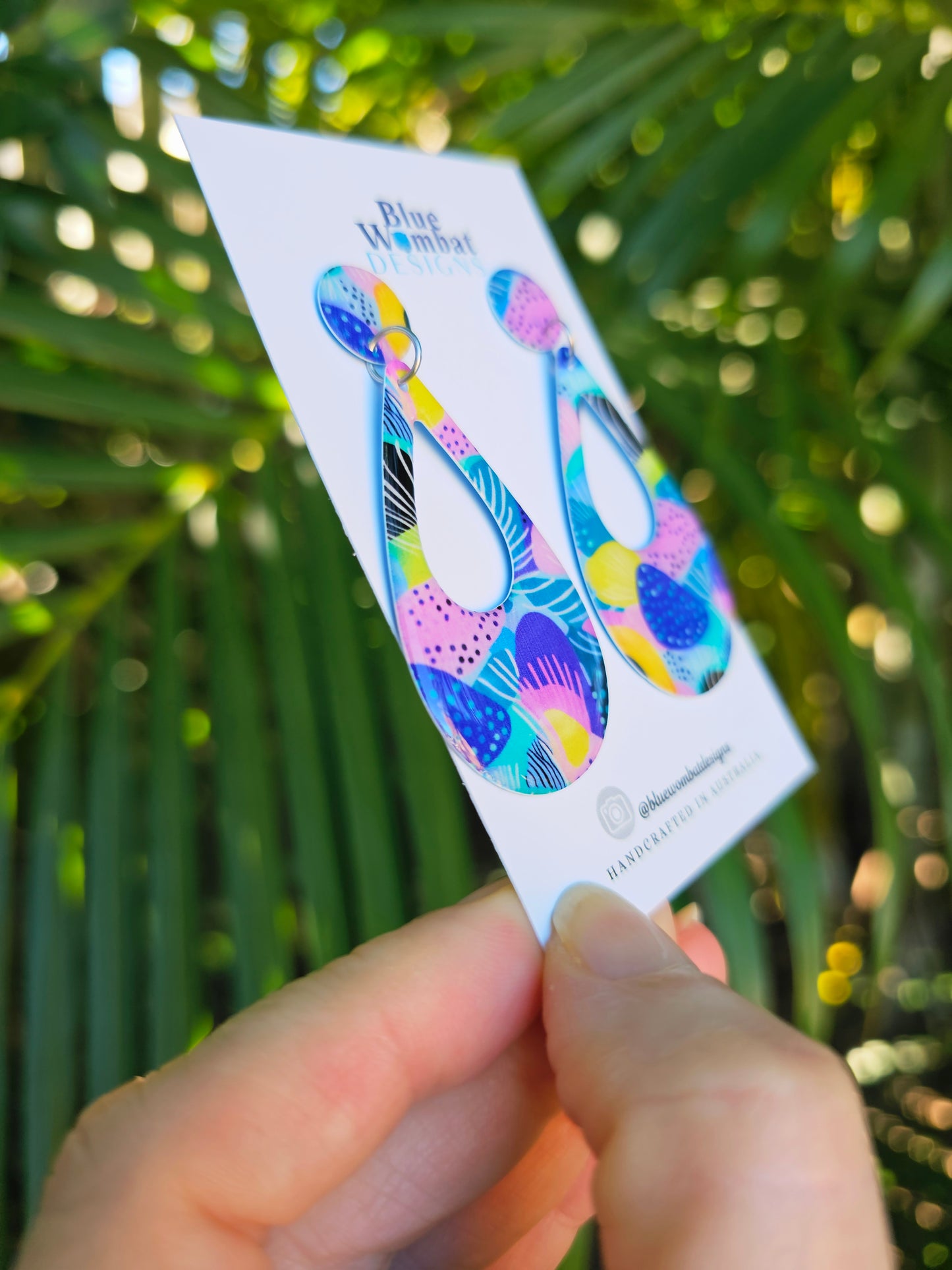 Colourful Yupo Paper Resin Dangle Earrings