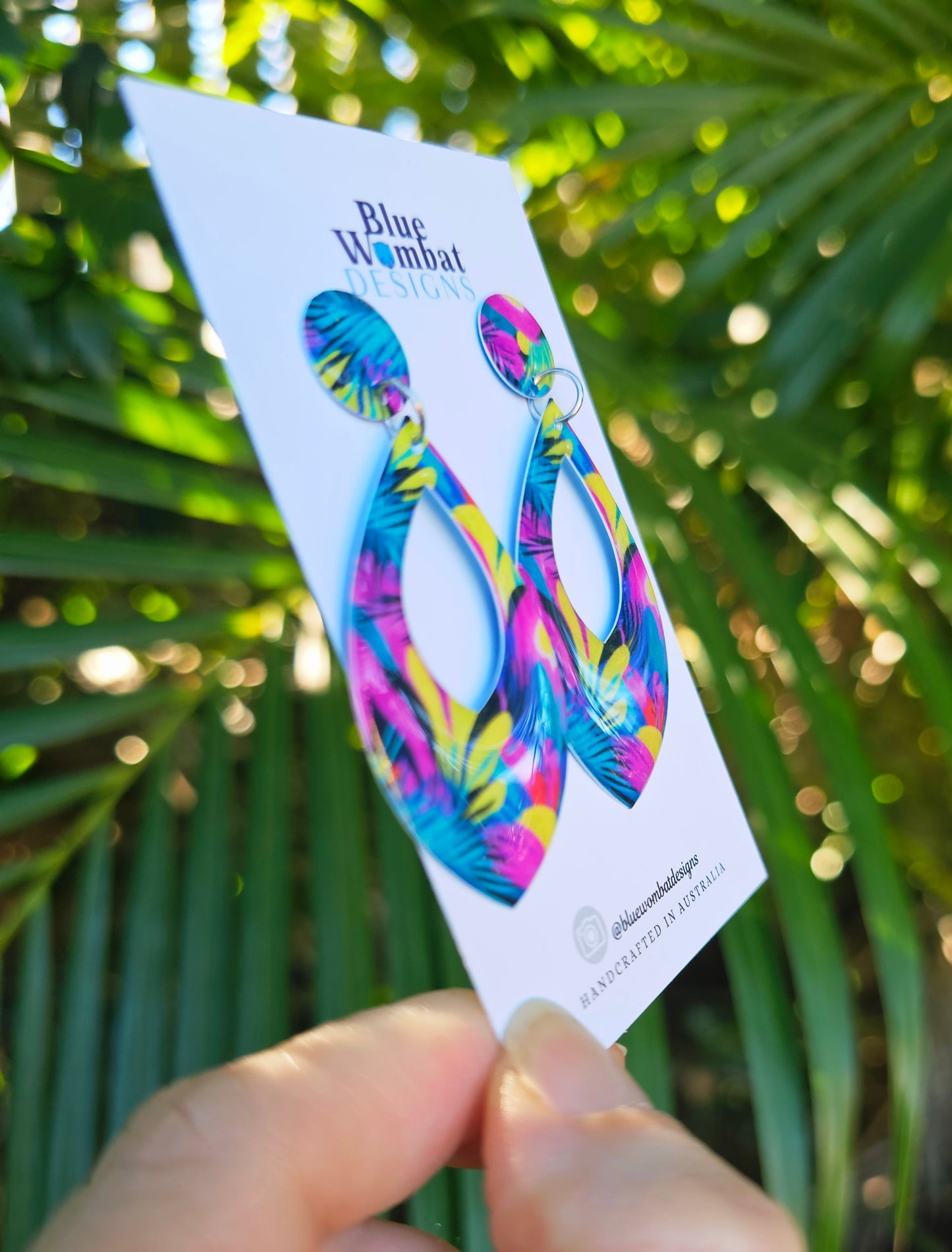 Floral Resin Yupo Paper Resin Dangle Earrings